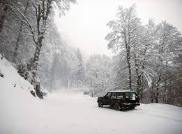 snowy car